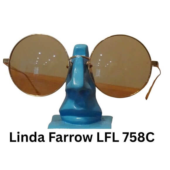 ? New Linda Farrow Round Rose Gold Sunglasses LFL758/6 Made in Japan ?